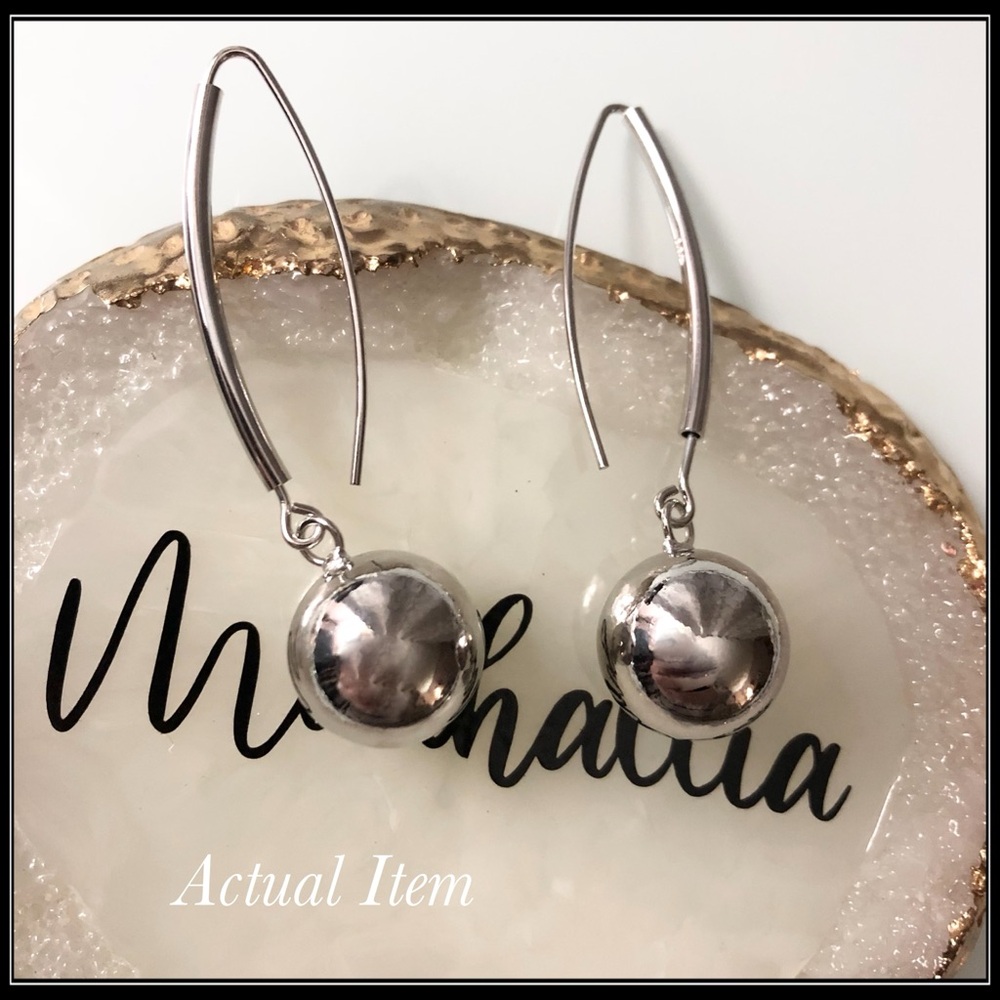 New Sterling Silver 925 Hook & Ball Drop Earrings - Picture 5 of 5